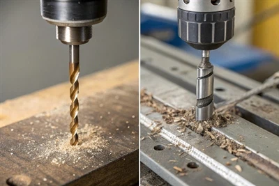 השוואה בין קטעי קידוח קובלט וטיטניום